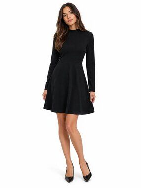 H&M Women’s Black Long Sleeve Fit & Flare Dress, M